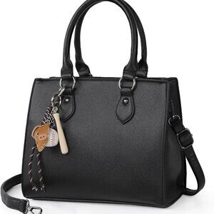 Women's Vegan Leather Tote Bag 12x9 Inches Large Capacity Adjustable Strap